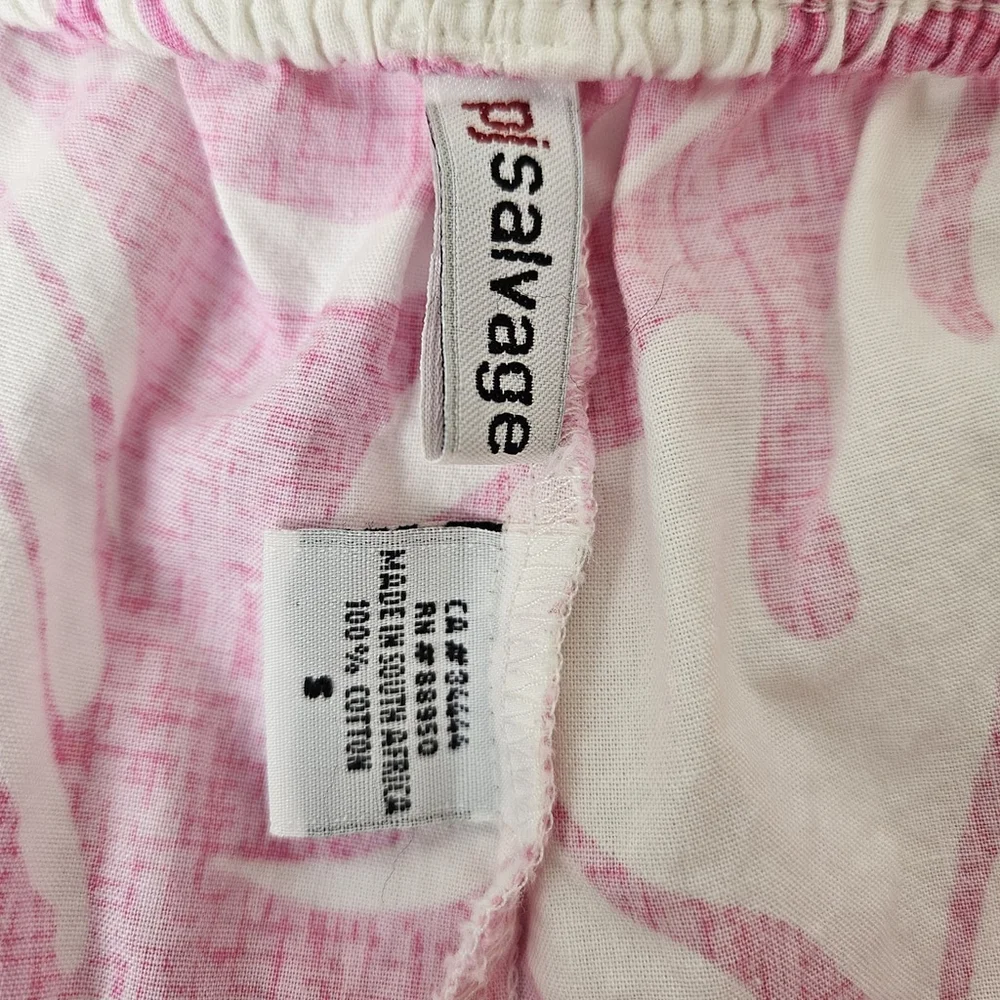 PJ Salvage Women's Small Lounge Pants Pink Tropical Cotton Lightweight Pajama - Picture 3 of 16